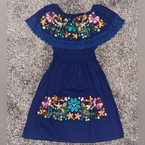 Handmade from Mexico Floral Embroidered Dress